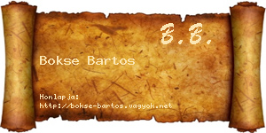 Bokse Bartos névjegykártya